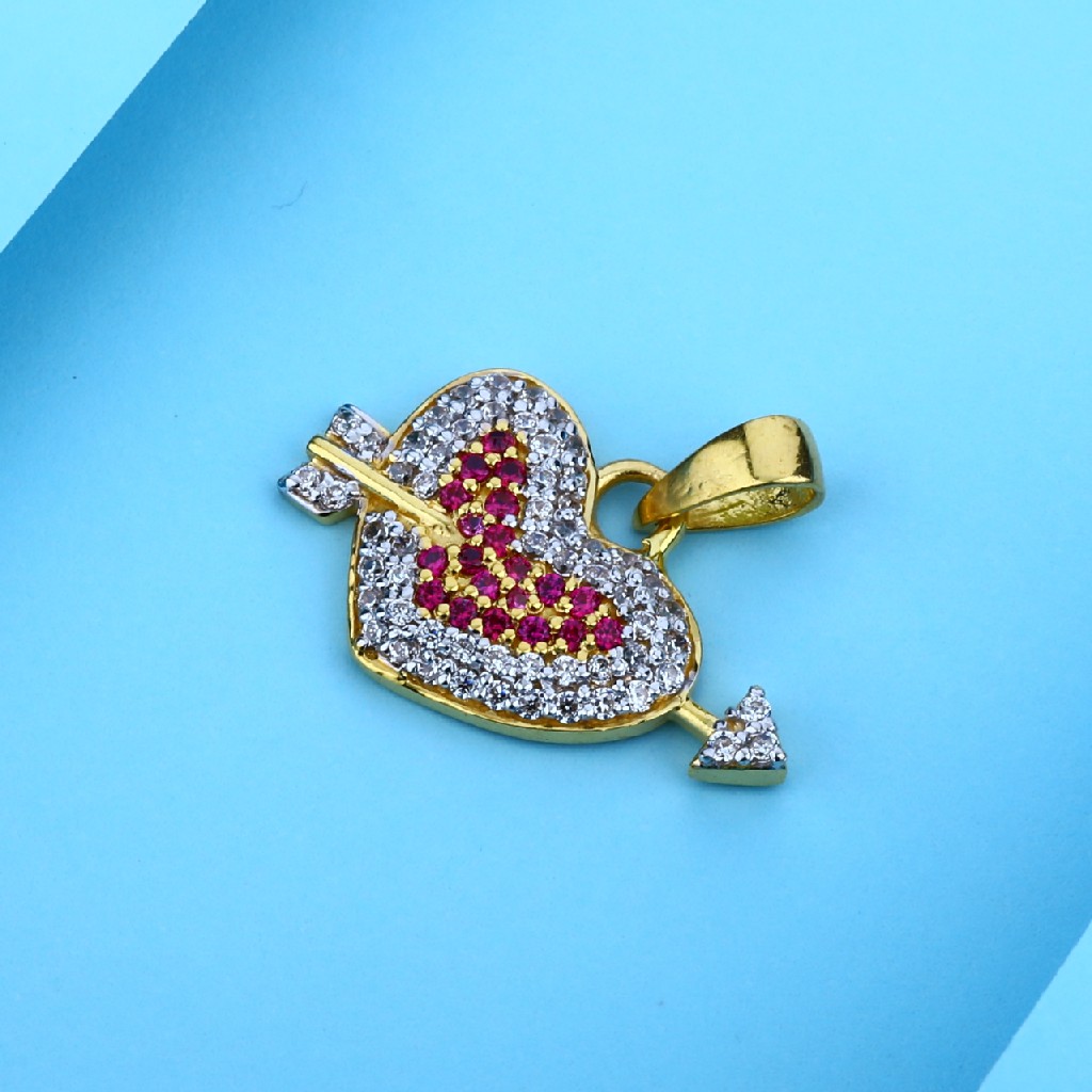 916 Gold Cz Color Stone Pendant LFP01