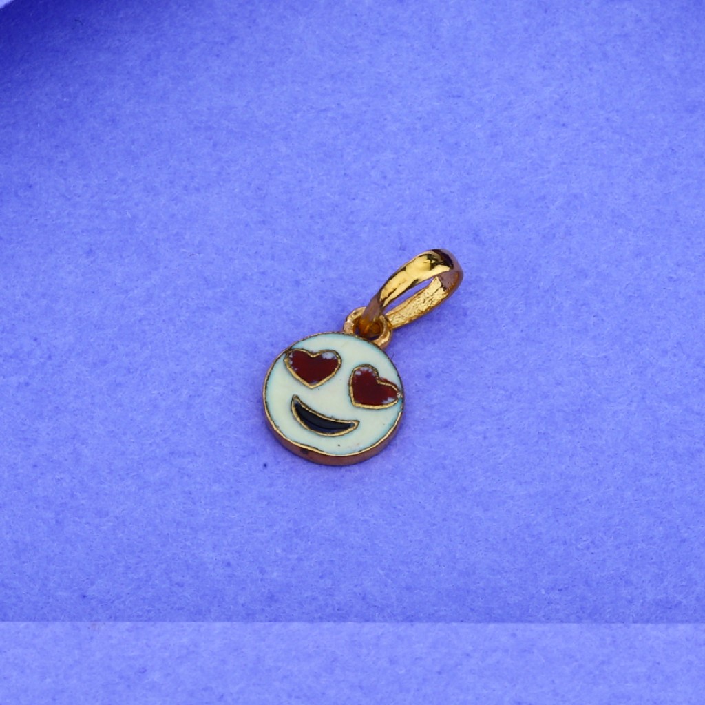 916 Gold Smiley Kids Pendant KP07
