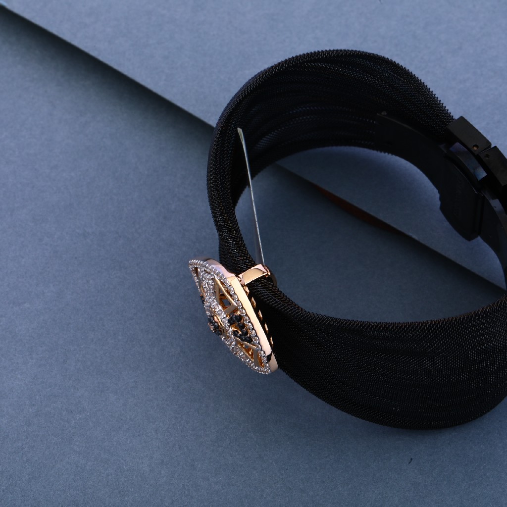 18kt Rose Gold Classic Leather Bracelet LLKB10 - Image 3