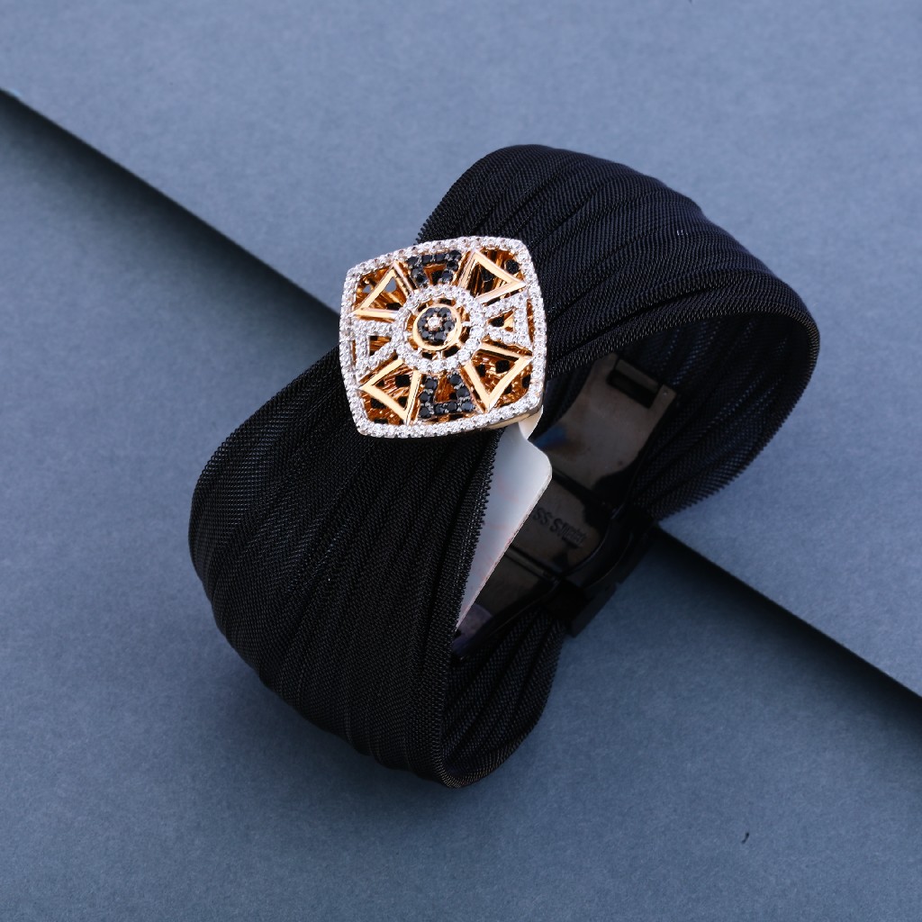 18kt Rose Gold Classic Leather Bracelet LLKB10 - Image 2