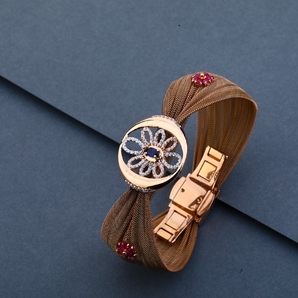 750 Rose Gold Fancy Bracelet Kada LLKB39
