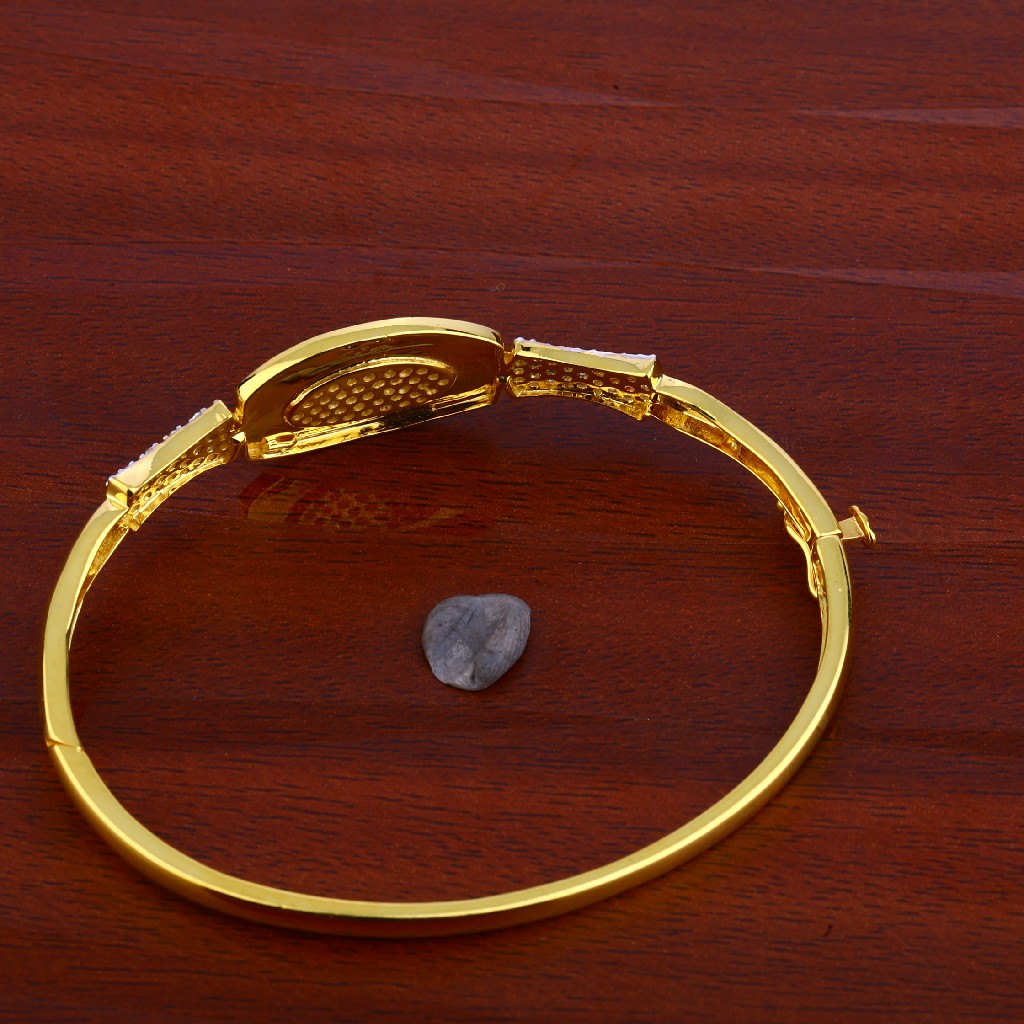18kt Gold Cz Kada Bracelet LKB68 - Image 3