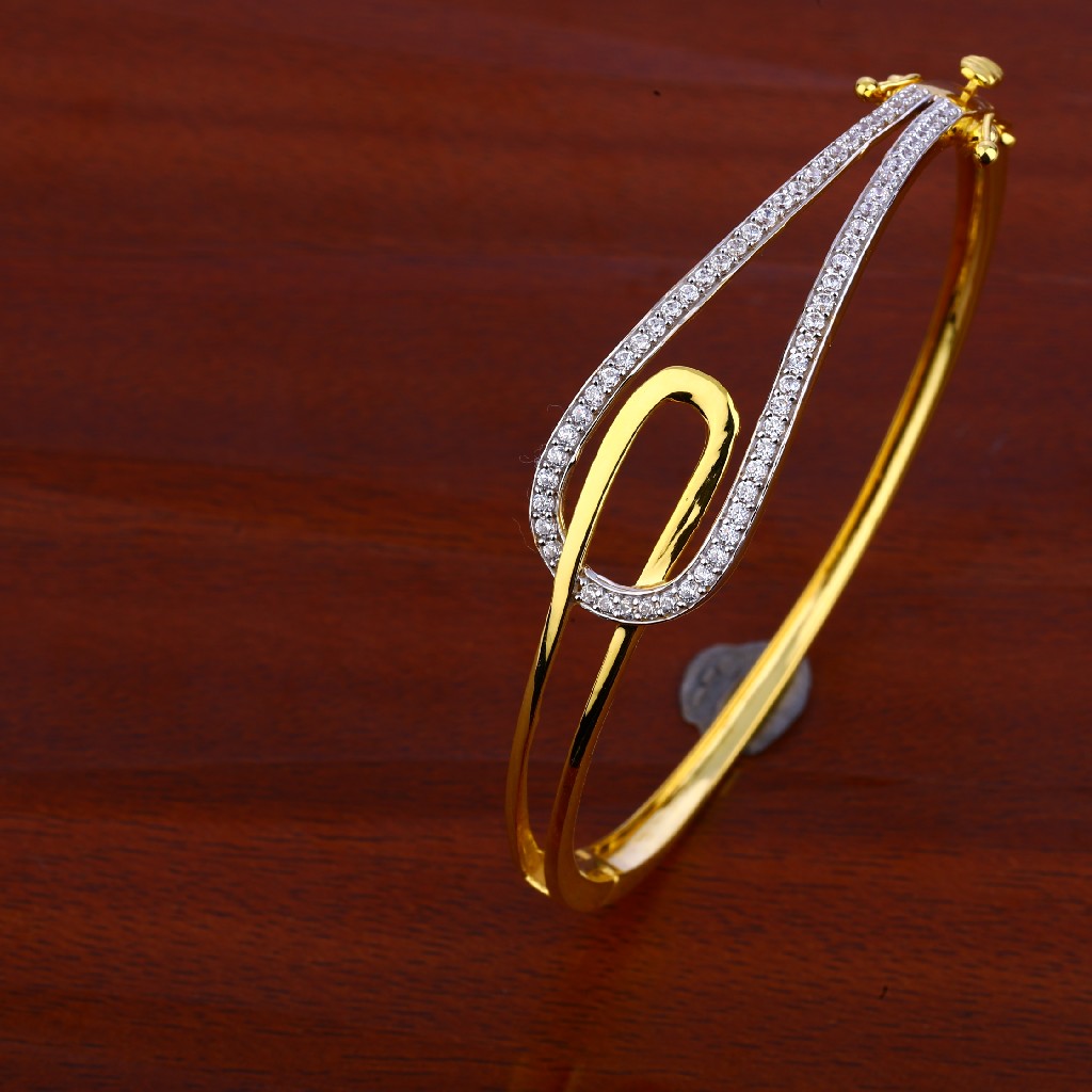 18ct Gold Cz Classic Kada Bracelet LKB72