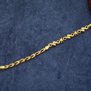 916 Gold Ladies plain Bracelet LPBR22