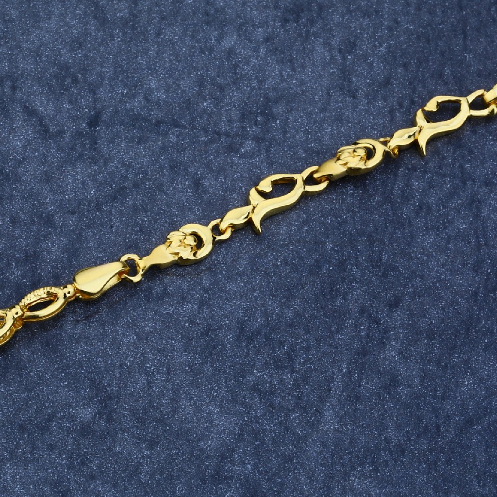 22kt Gold Fancy plain Bracelet LPBR25 - Image 3