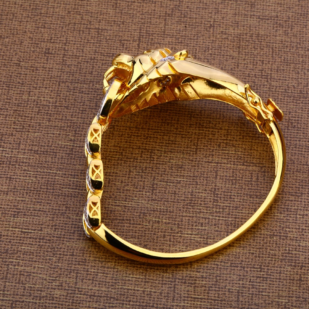 916 Gold Mens Kada Bracelet MKB20 - Image 3