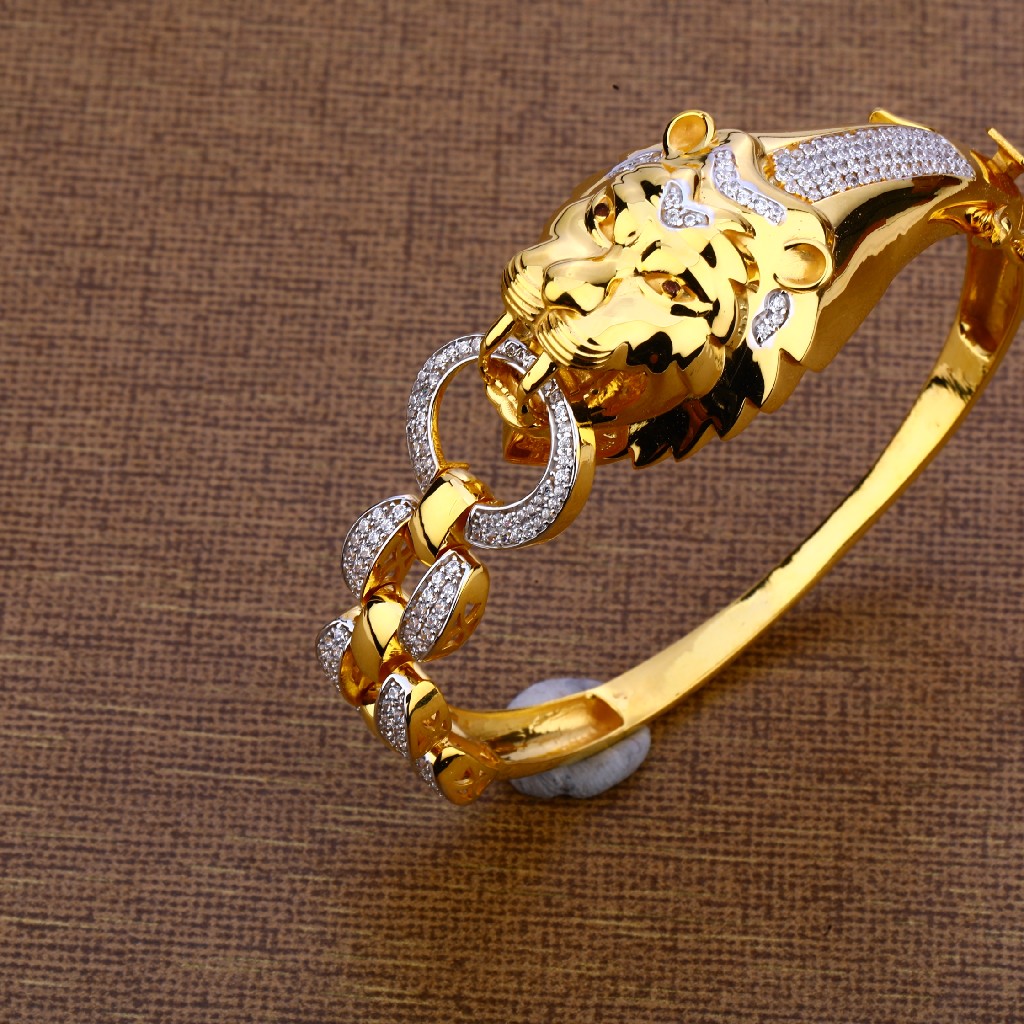 916 Gold Mens Kada Bracelet MKB20 - Image 2