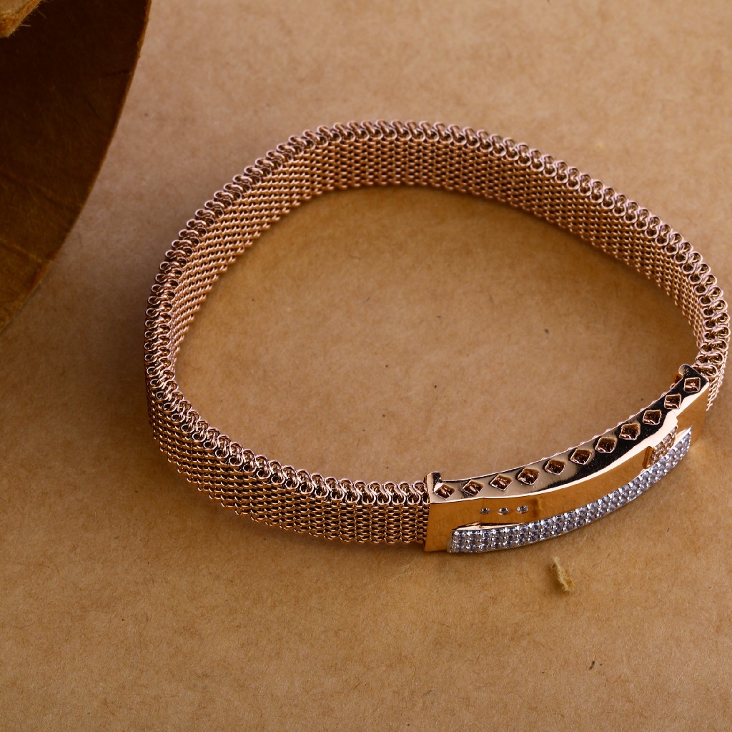 750 Rose Gold Hallmark Stylish Bracelet MLB103 - Image 3