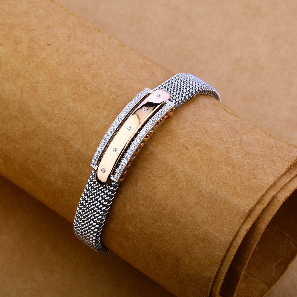 750 rose gold cz diamond bracelet mlb104