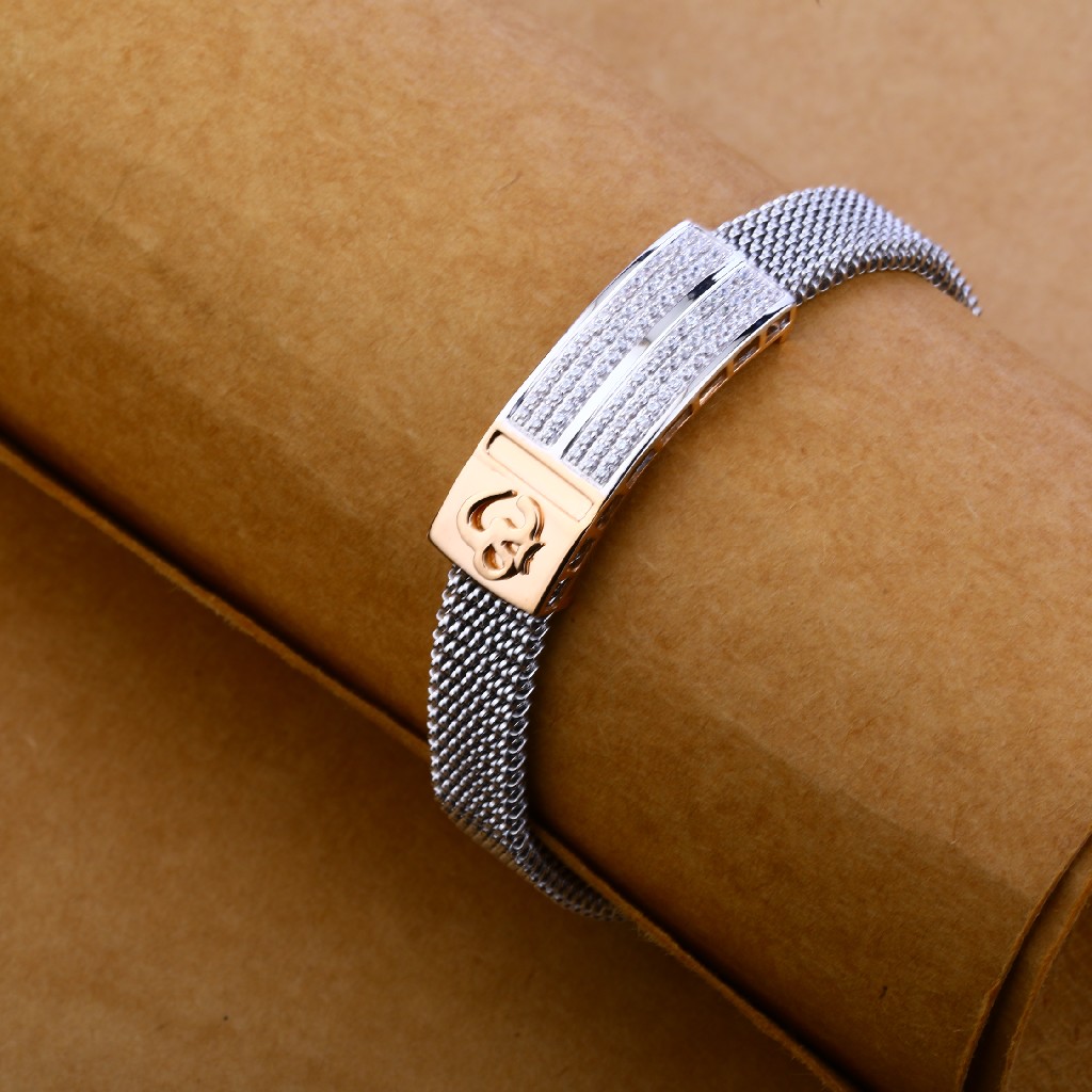 750 Silver Chain Rose Gold Bracelet MLB113