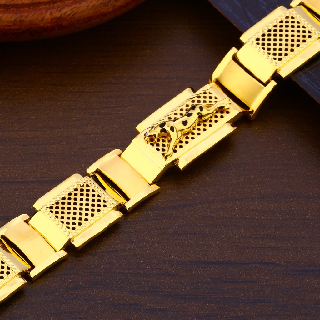 22kt Gold Designer Mens Fancy Bracelet MPB213 - Image 2