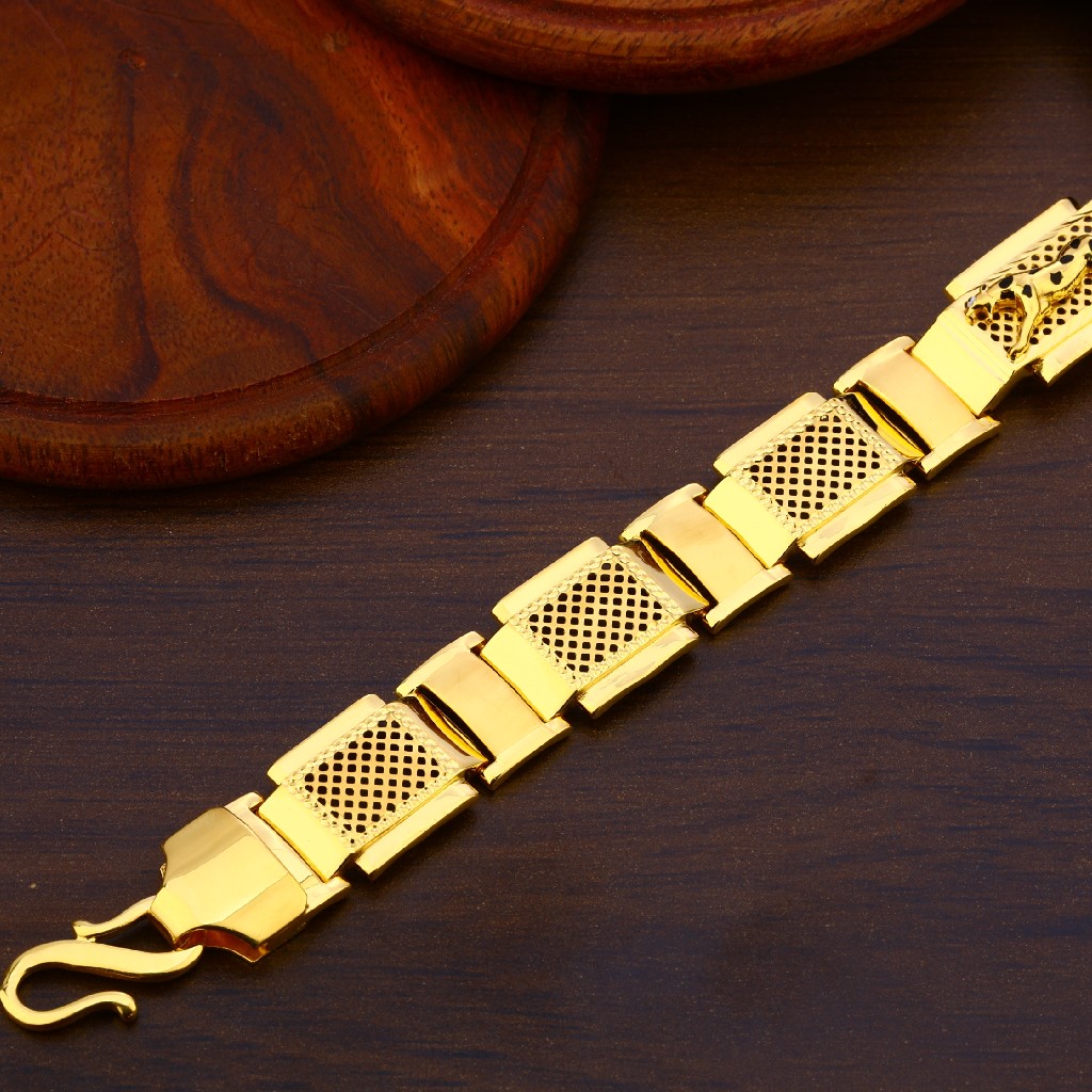 22kt Gold Designer Mens Fancy Bracelet MPB213