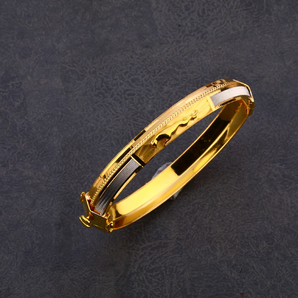 916 Gold Designer Mens Lock Kada MPLKB43