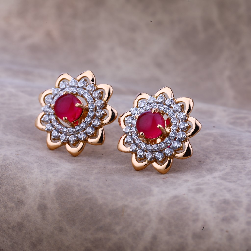 18kt Rose Gold Color Gemstone earring RE52