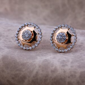 750 Rose Fancy Gold Earring RE62