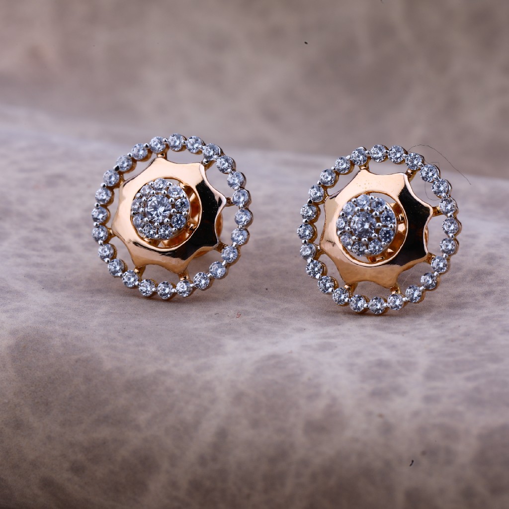 750 Rose Fancy Gold Earring RE62
