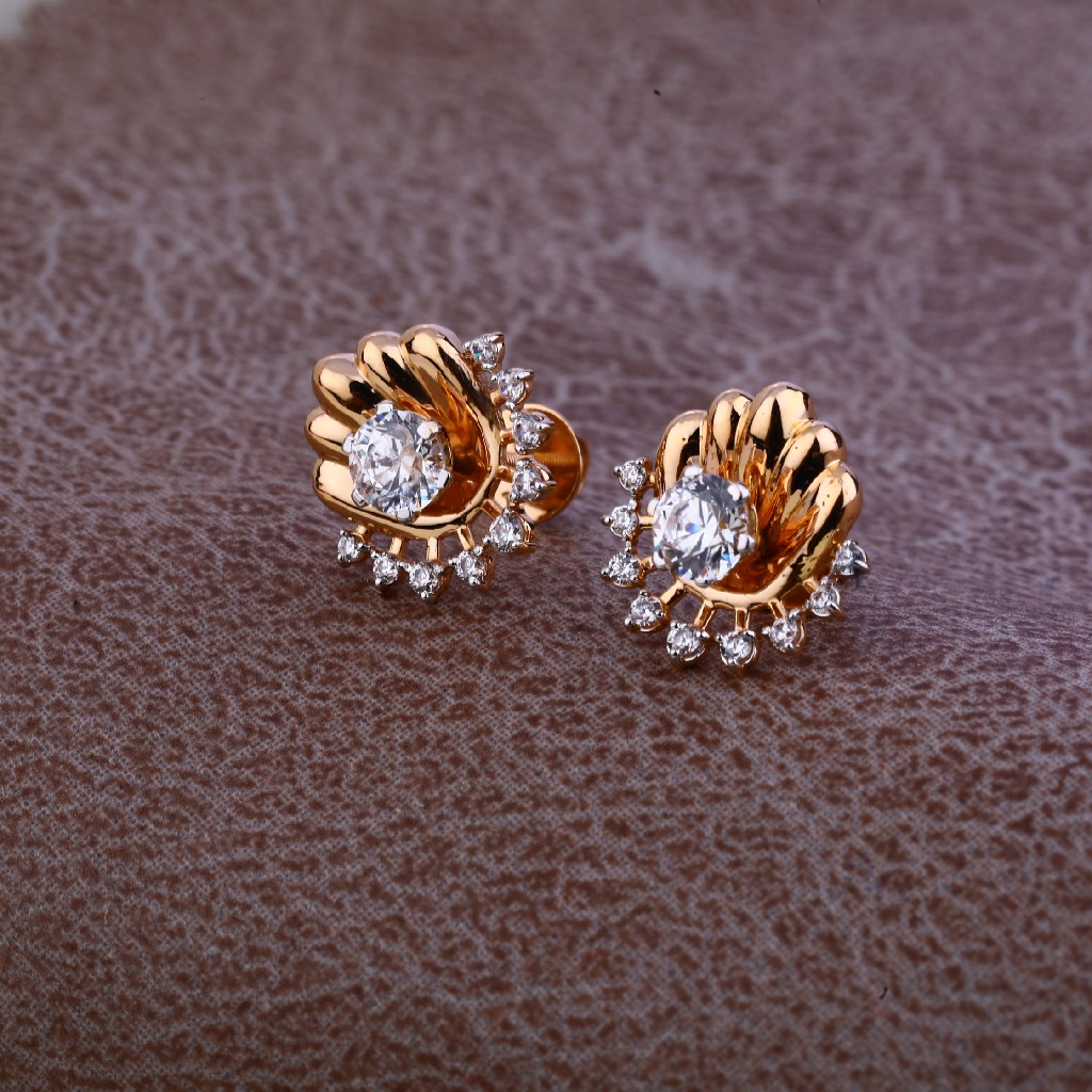 18KT Rose Gold Cubic Zirconia Earring RE69