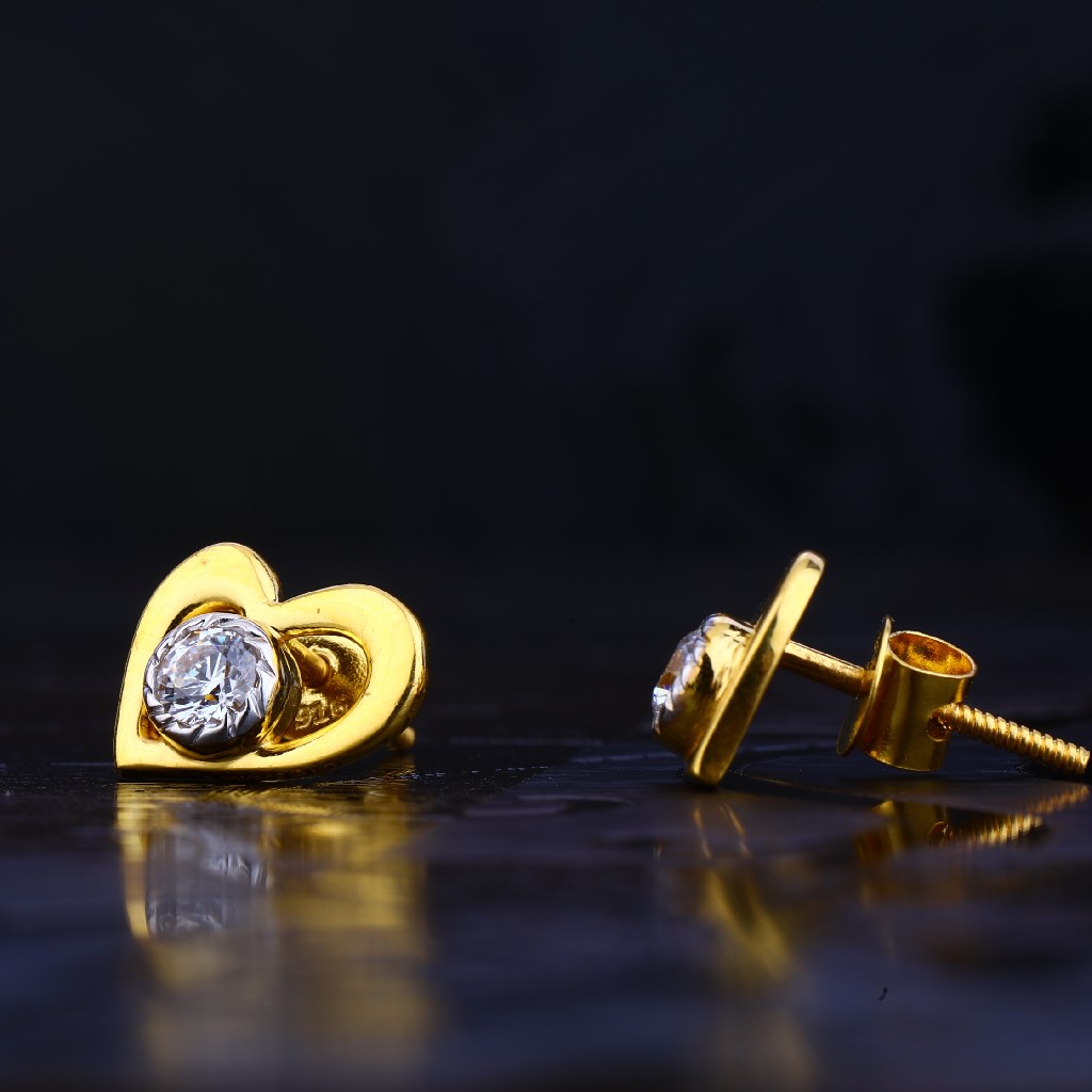 916 gold heart shape earring lse36