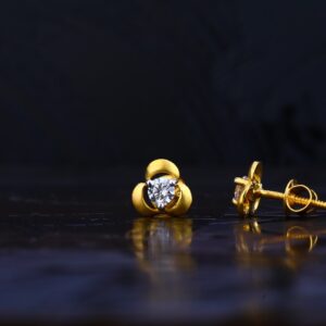 916 Gold Solitare Earring LSE53