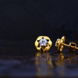 22kt Gold Designer Solitare Earring LSE57