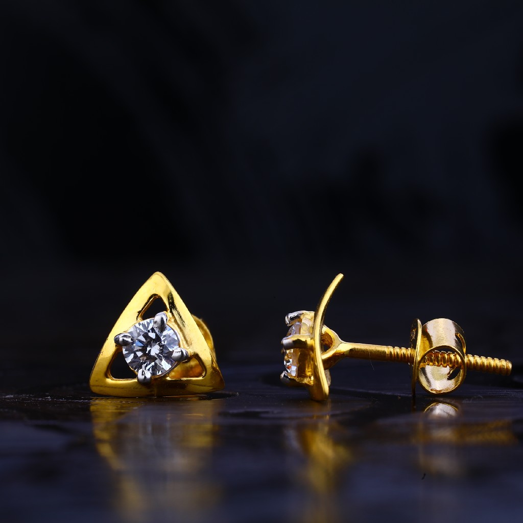 22kt Gold Fancy Solitare Earring LSE68