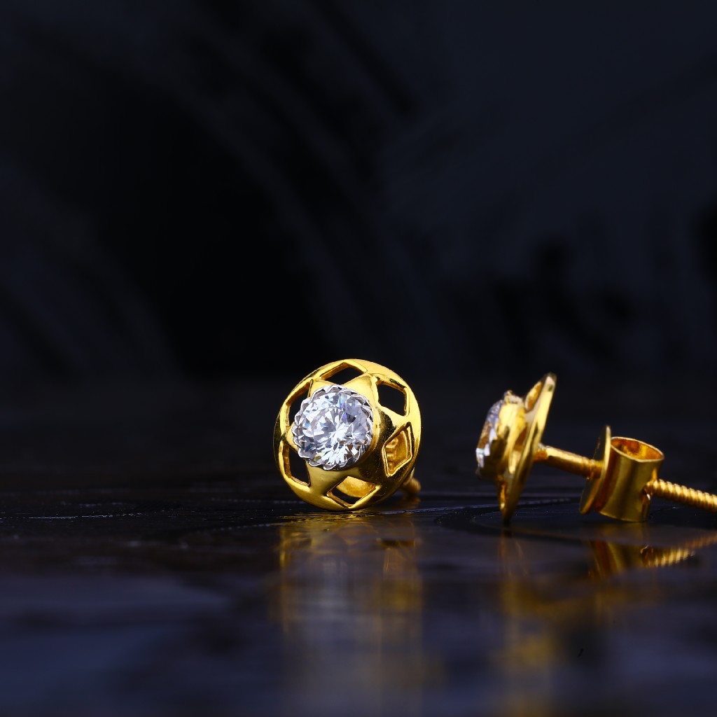 22kt Gold Fancy Solitare Earring LSE71