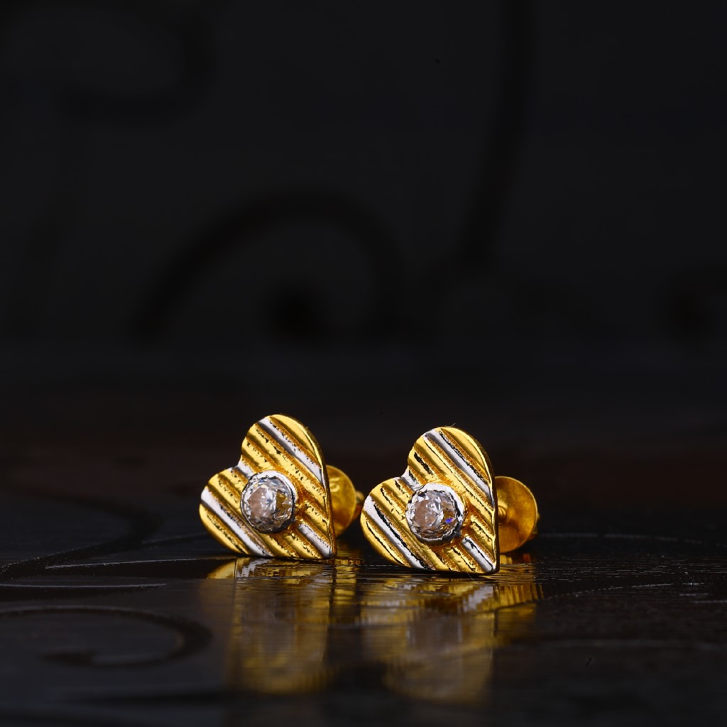 22kt Gold Solitare Classic Earring LSE118
