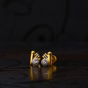 916 Gold Classic Solitare Earring LSE134