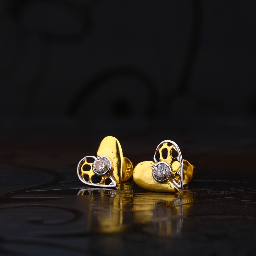 22ct Heart Shape Gold Earrings LSE153