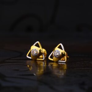 22kt Gold Designer Solitare Earring LSE197