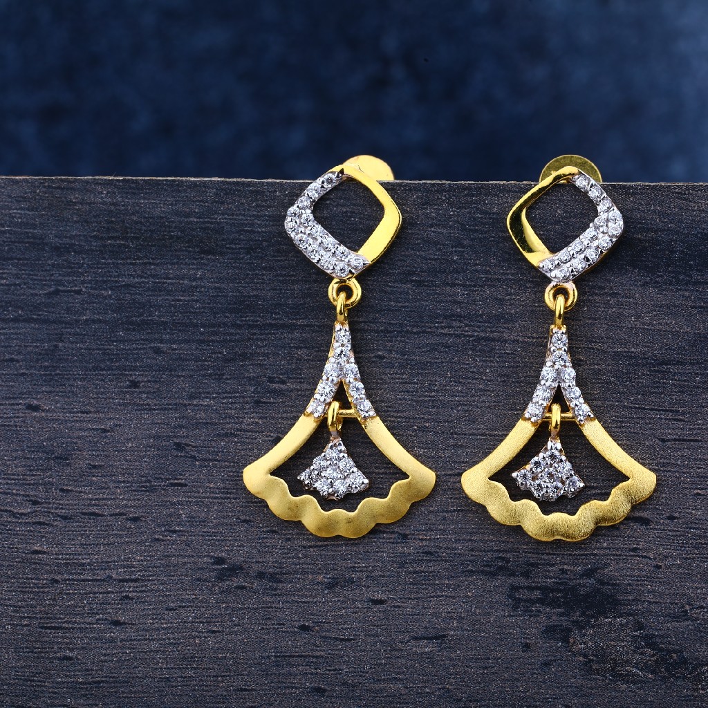 916 Gold Women's CZ Earring Jhummar LJE144