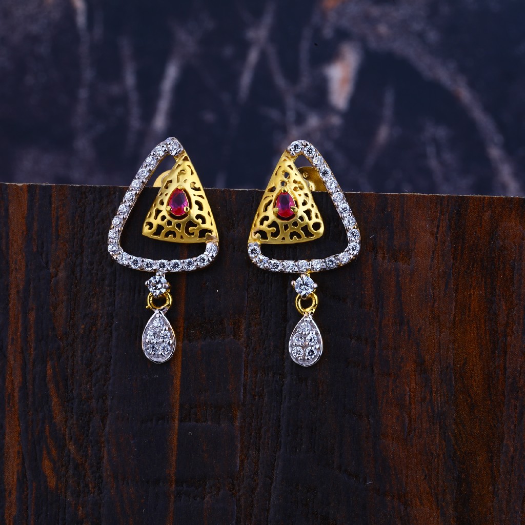 916 Gold Exclusive Designer Earrings LFE284