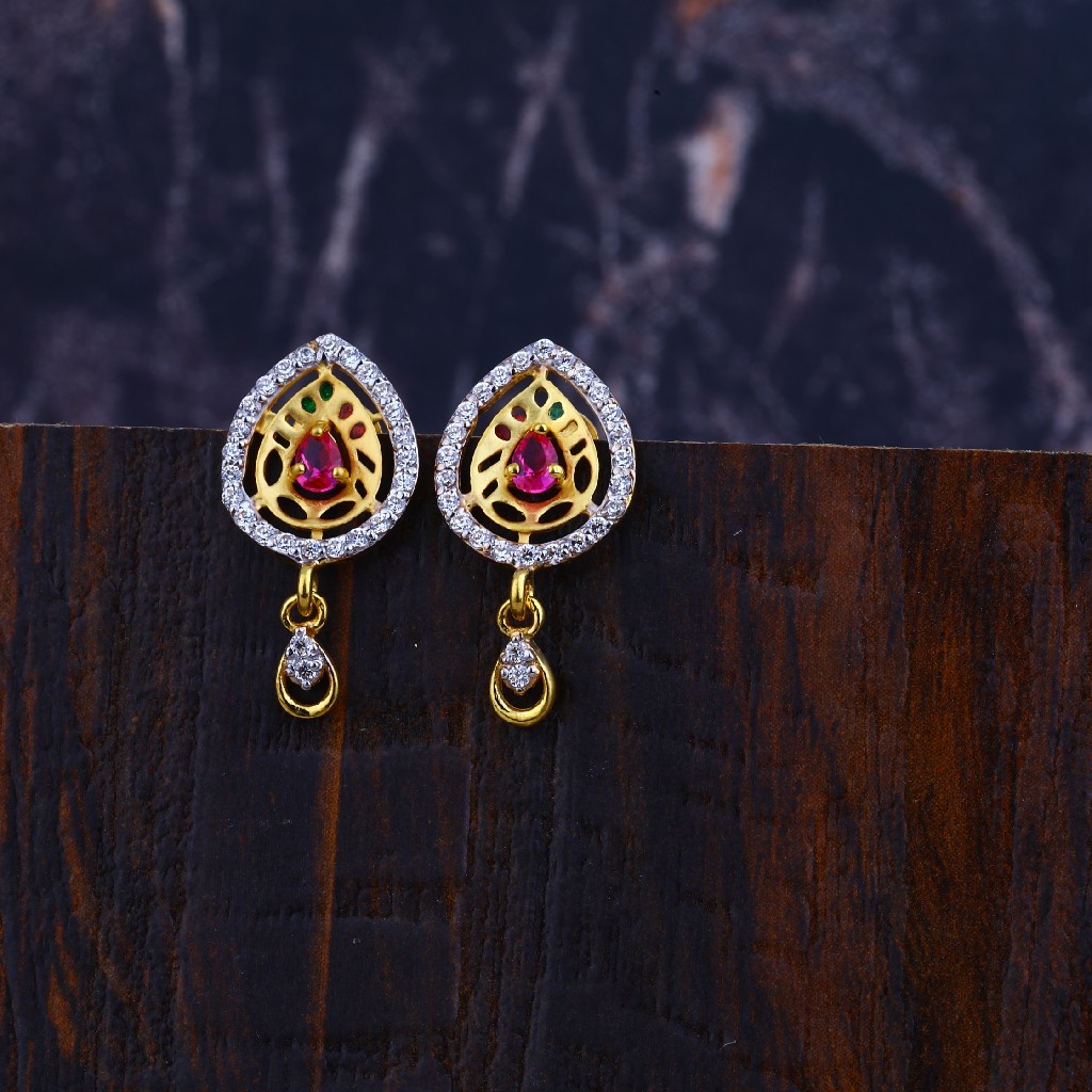 22kt Gold Designer Ladies Earring LFE299