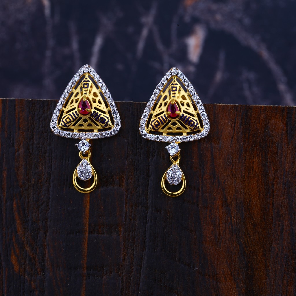 916 Gold Stylish Hallmark Earring LFE301
