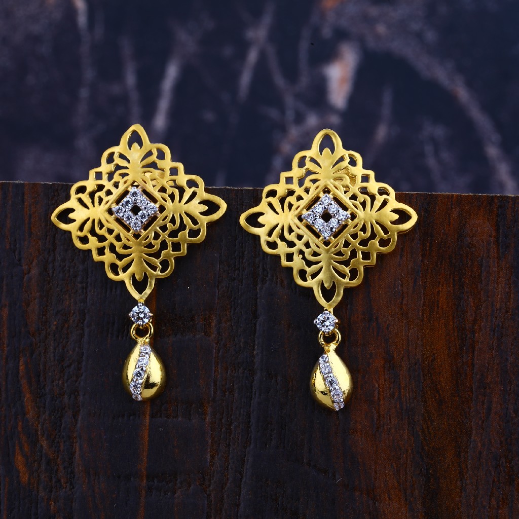 916 Gold Fancy Earrings LFE307