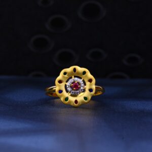 22kt Gold Designer Cz Ring for Ladies LR27