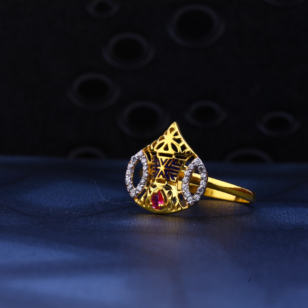 22kt Gold Designer Cz Ring LR38 - Image 3