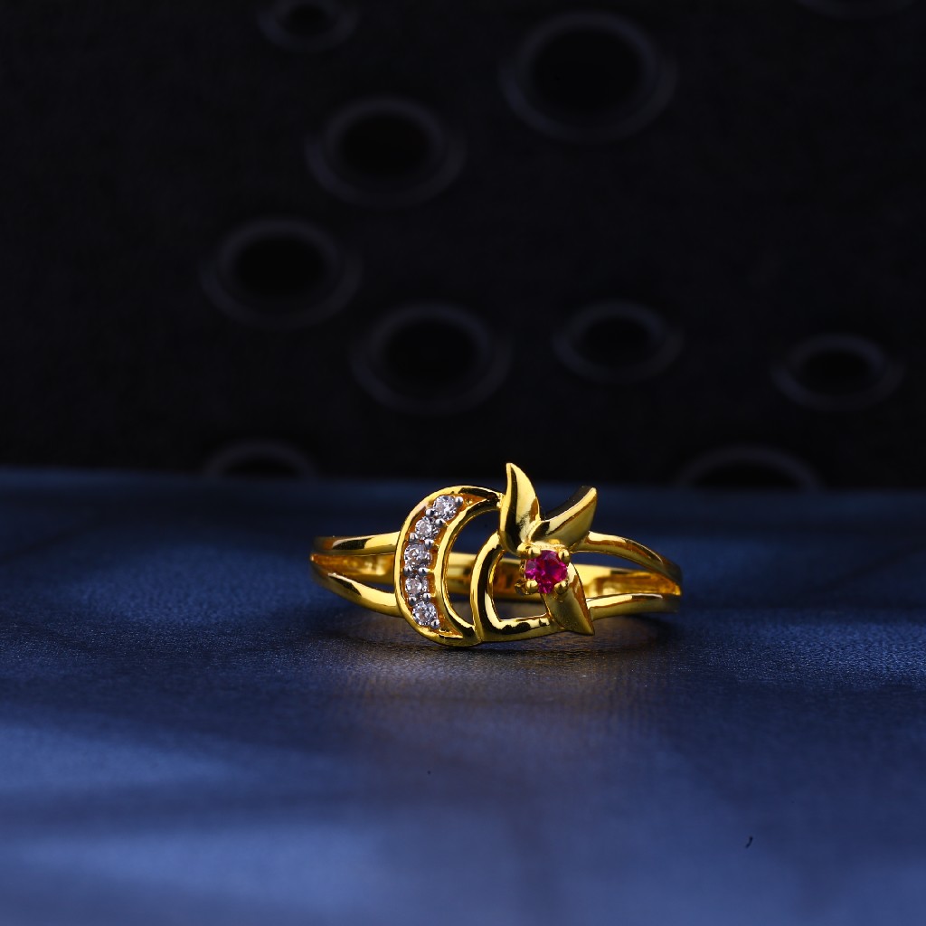 916 Gold Color Gemstone Ring LR48
