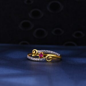 916 Gold Cz Color Gemstone Ring LR50