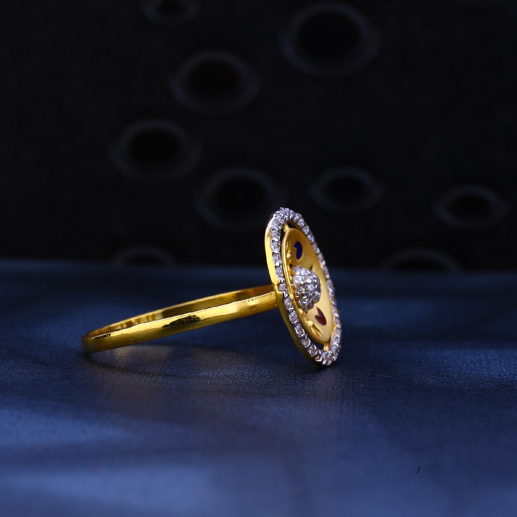 22kt Gold Cz Classic Ring LR63 - Image 3