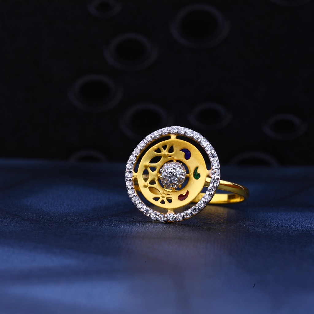 22kt Gold Cz Classic Ring LR63 - Image 2