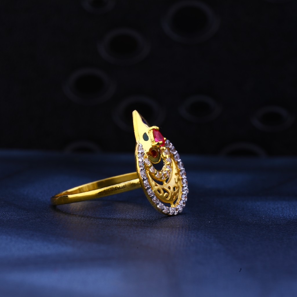 22kt Gold Cz stylish Ring LR64 - Image 3
