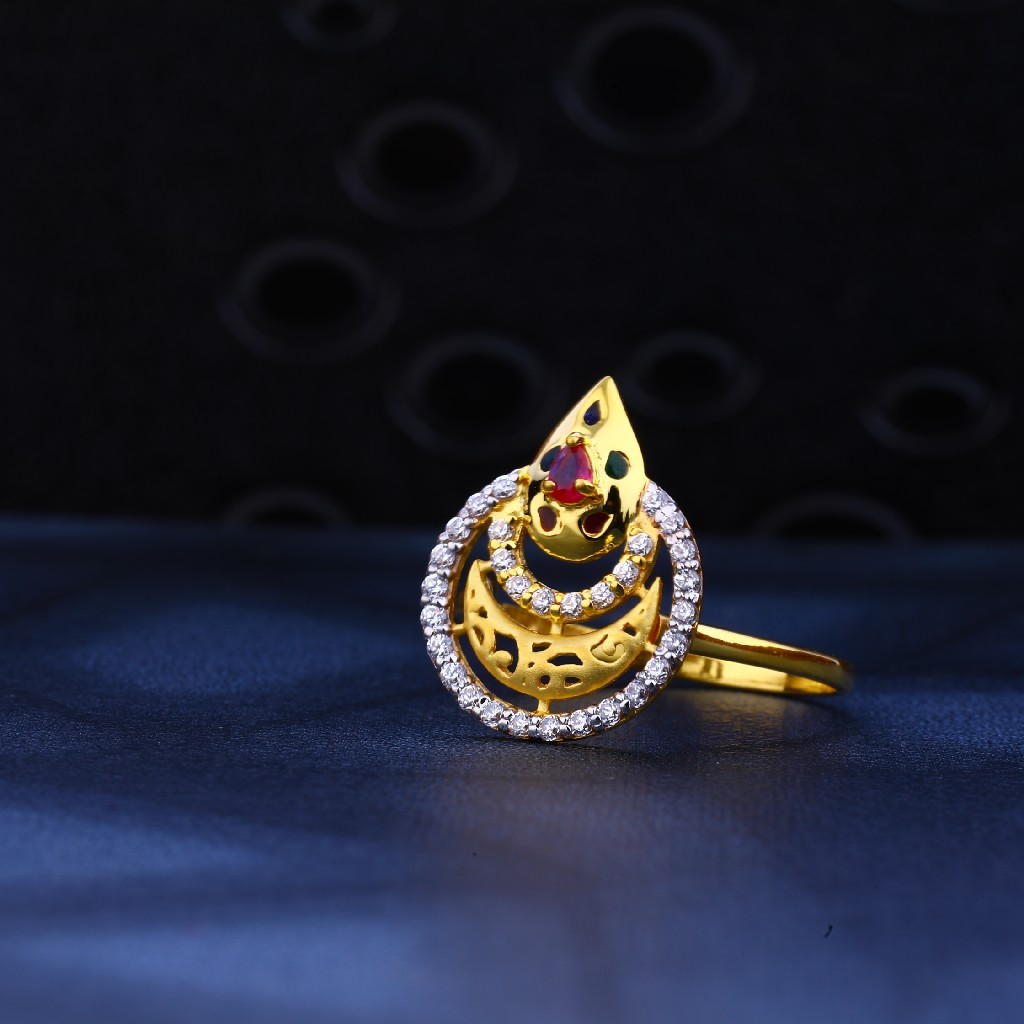 22kt Gold Cz stylish Ring LR64 - Image 2