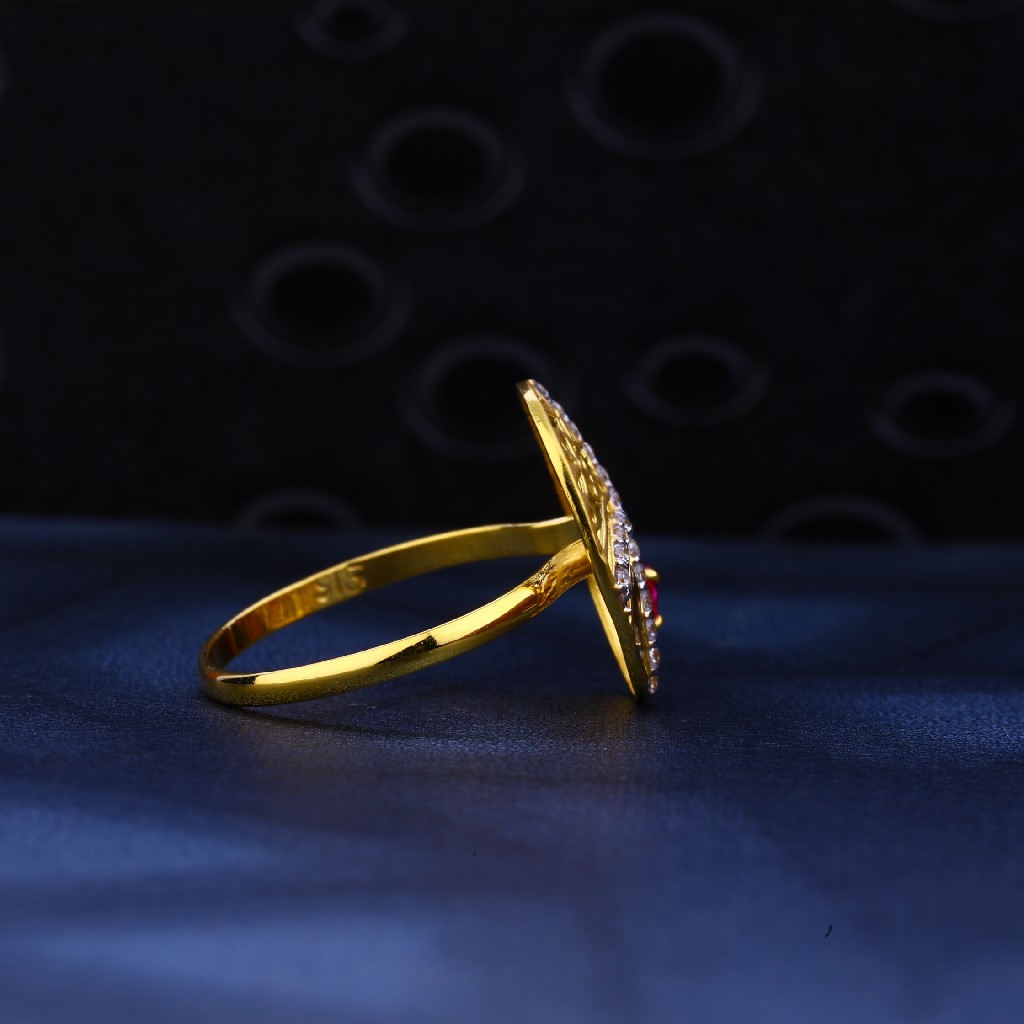916 Gold Cz Diamond Ring LR77 - Image 3