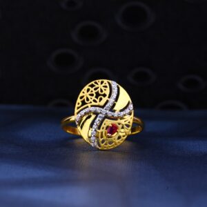 916 Gold Cz Diamond Ring LR77