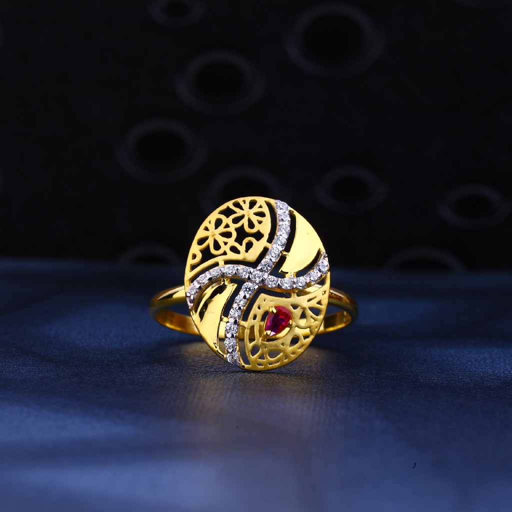 916 Gold Cz Diamond Ring LR77