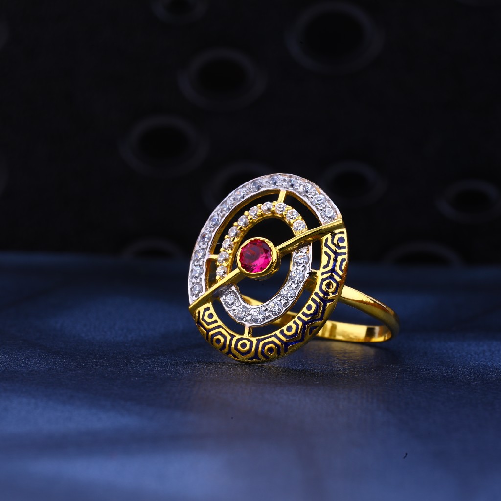 22kt Gold cz Diamond Ring LR82 - Image 2