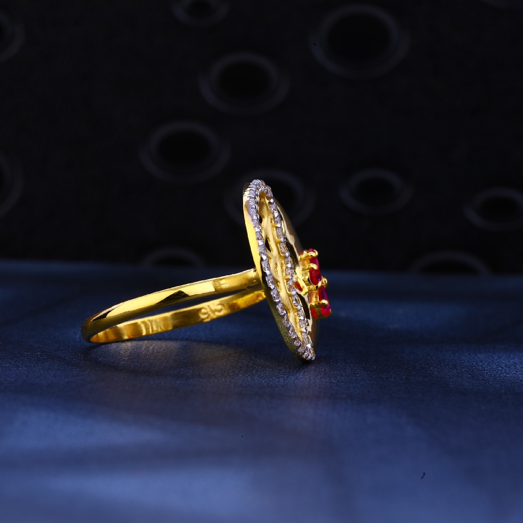 916 Gold Designer cz Diamond Ring LR86 - Image 3