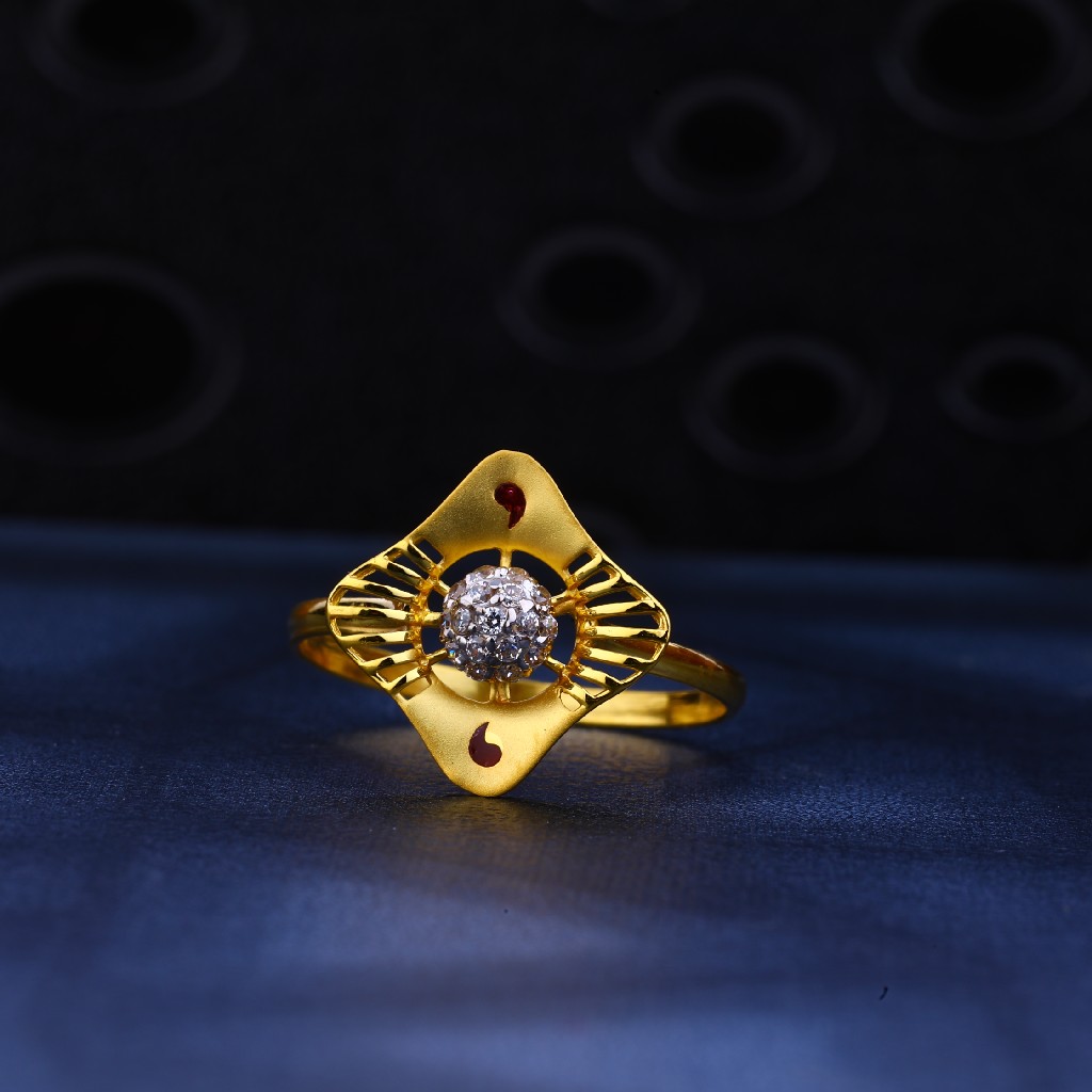 916 Gold Designer Cz Ring LR99