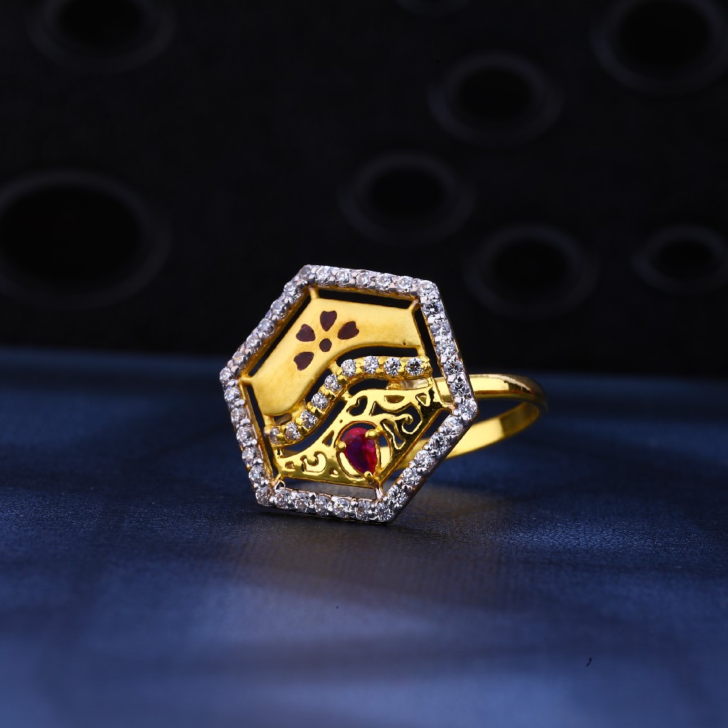 22kt Gold Hallmark Cz Ring LR115 - Image 2